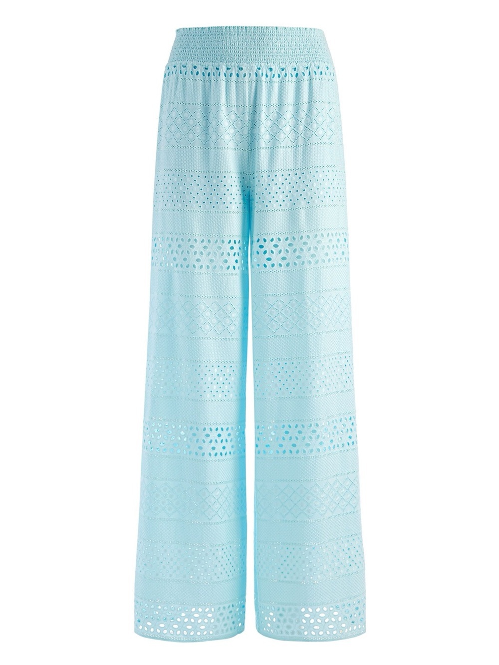 Alice + Olivia Russell High Waisted Eyelet Pant in Powder Blue Small - Picture 5 of 13